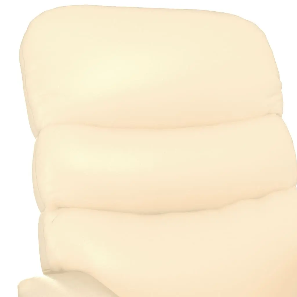 Electric Massage Chair Vibration Relaxation 6 Point Faux Leather Cream