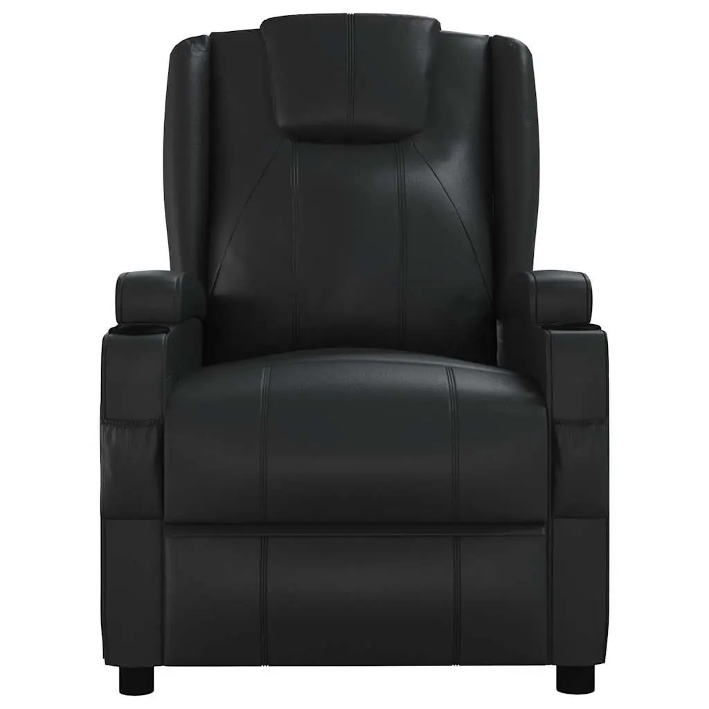 Electric Massage Chair Vibration Reclining Faux Leather Black