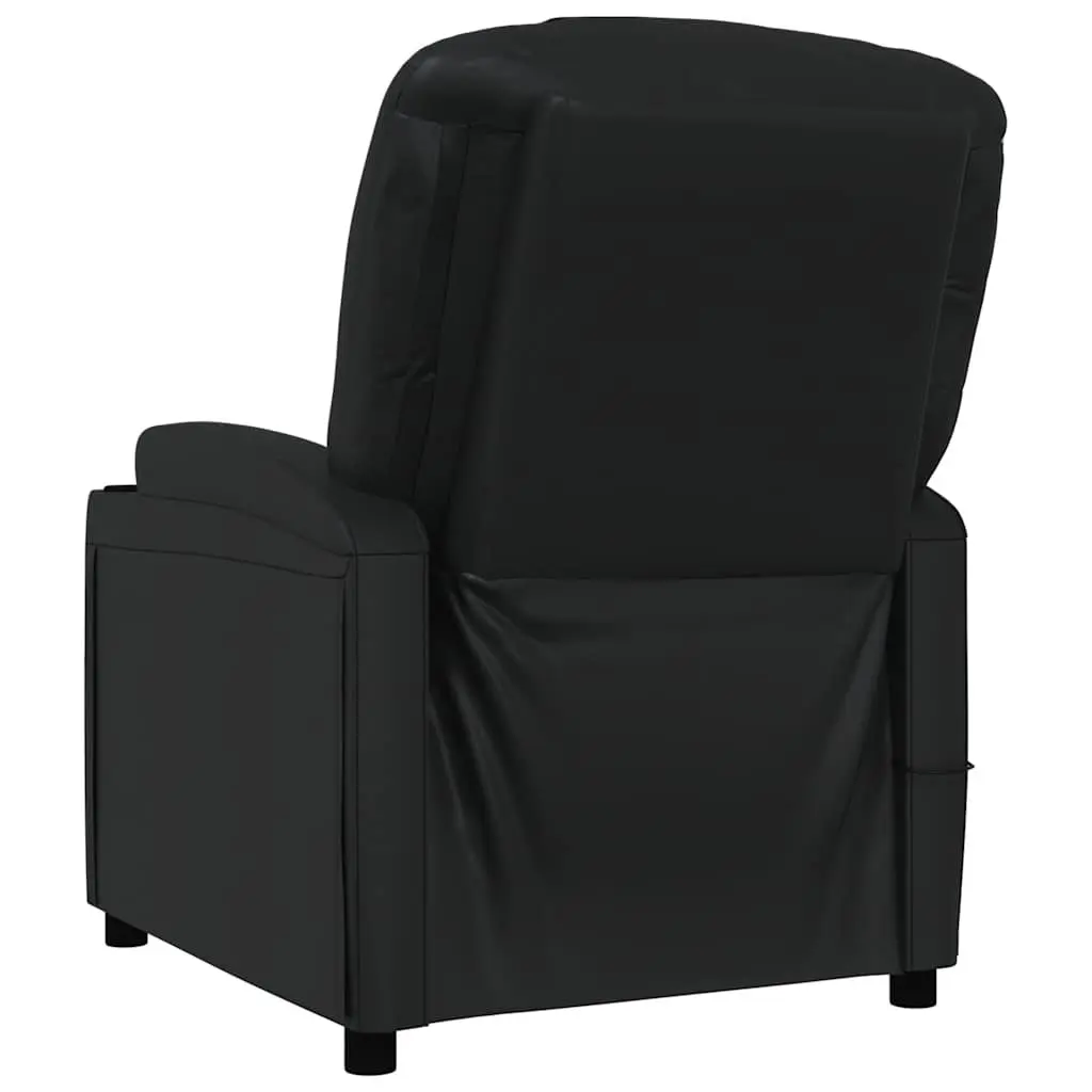 Electric Massage Chair Vibration Reclining Faux Leather Black