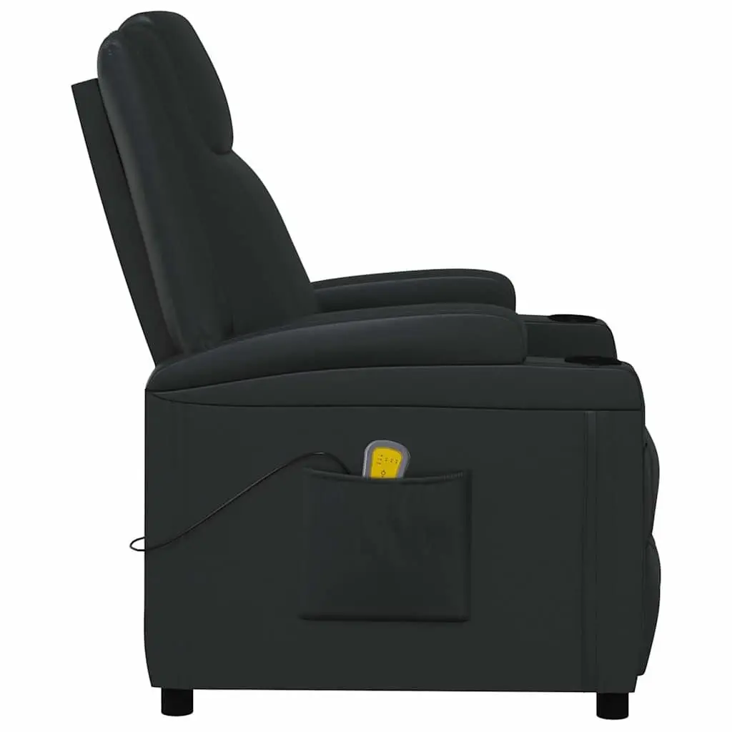 Electric Massage Chair Vibration Reclining Faux Leather Black