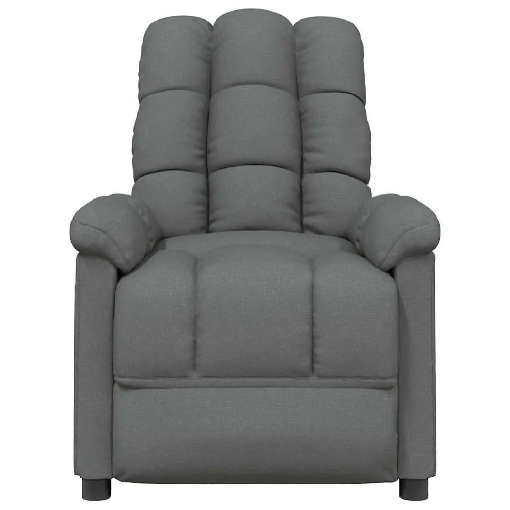 Electric Massage Chair Vibration 6 Points Manual Reclining Grey Fabric