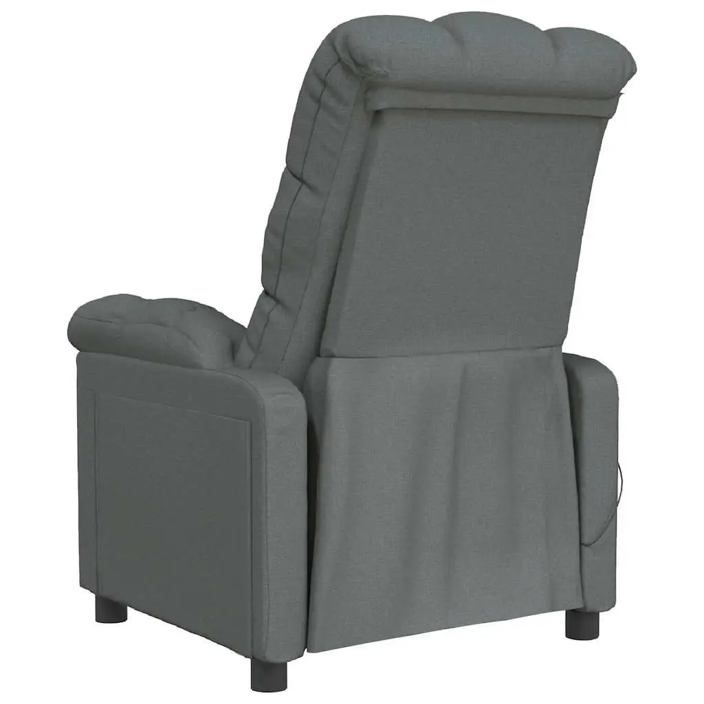Electric Massage Chair Vibration 6 Points Manual Reclining Grey Fabric