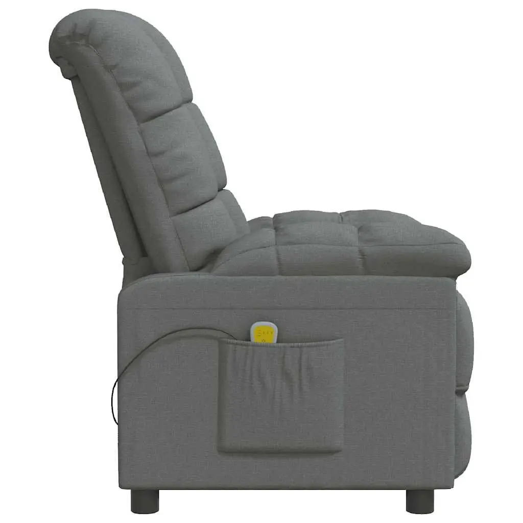 Electric Massage Chair Vibration 6 Points Manual Reclining Grey Fabric