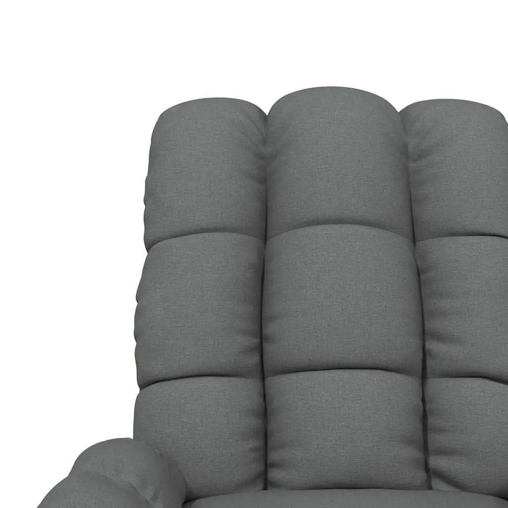 Electric Massage Chair Vibration 6 Points Manual Reclining Grey Fabric
