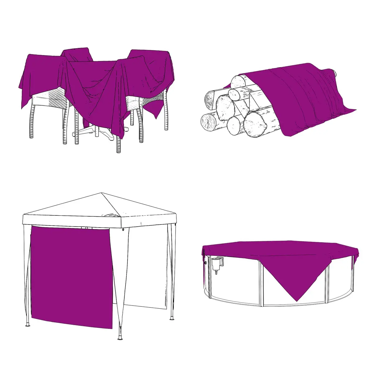Transparent PE Tarpaulin Garden Cover 3 x 3 m Outdoor Protective Tarp