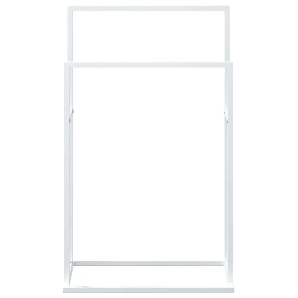 Freestanding Towel Rack 2-Tier Bathroom Storage Organiser Stand White