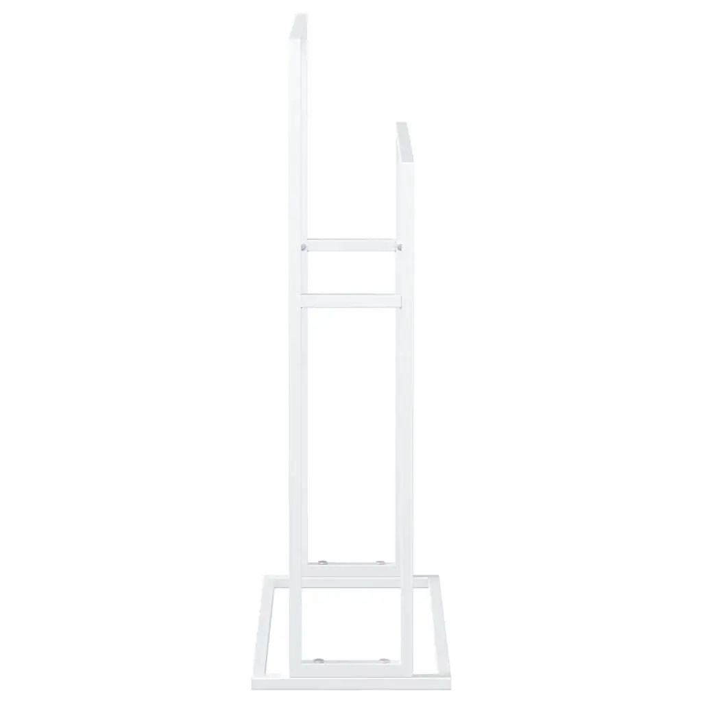 Freestanding Towel Rack 2-Tier Bathroom Storage Organiser Stand White
