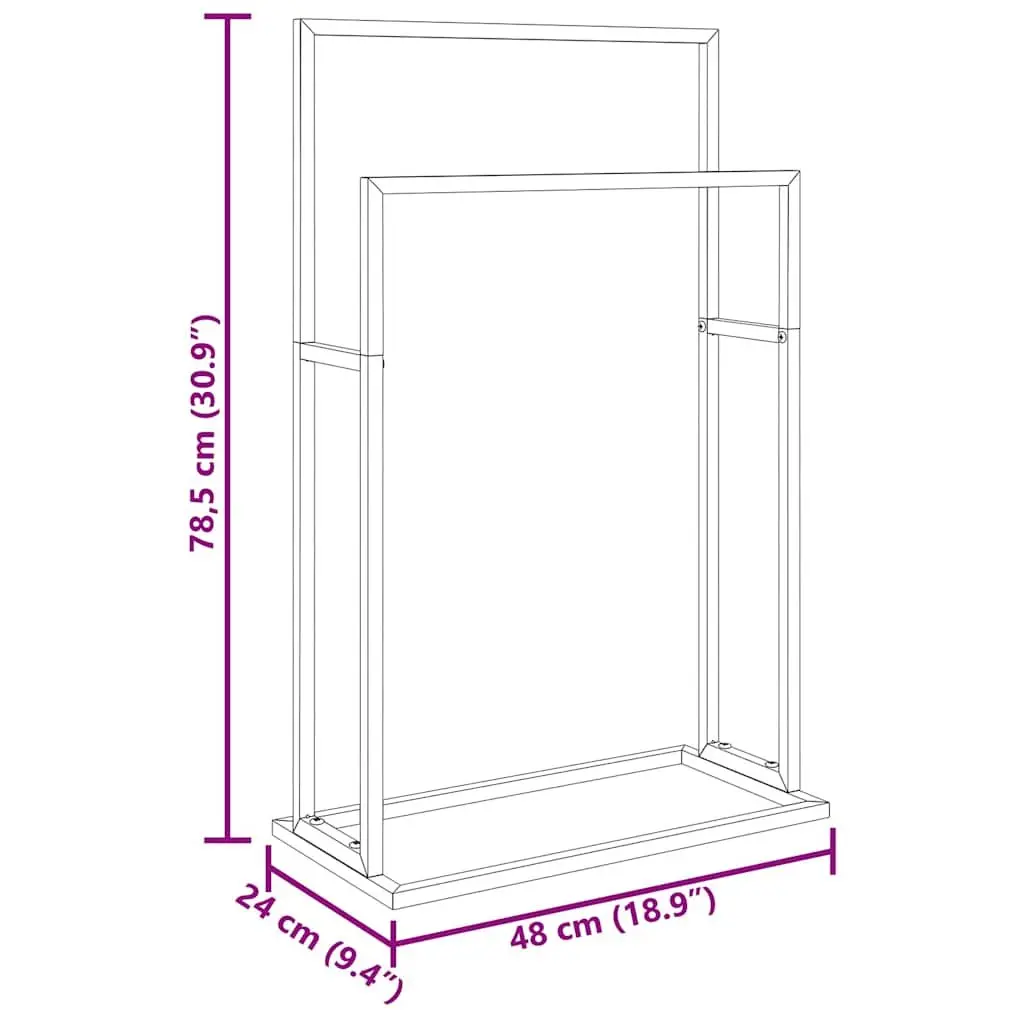 Freestanding Towel Rack 2-Tier Bathroom Storage Organiser Stand White