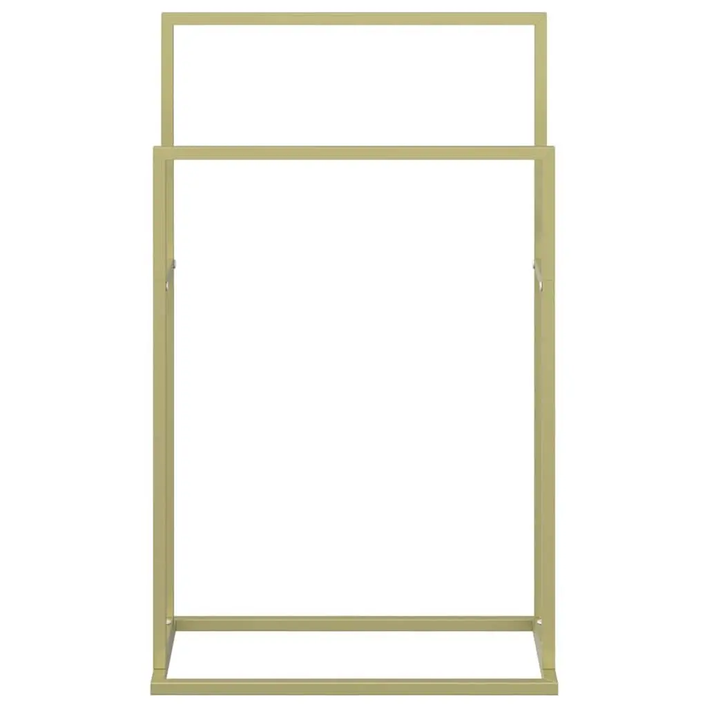Freestanding Towel Rack Gold 2-Tier Bathroom Storage Organiser 48 x 24 x 78.5 cm