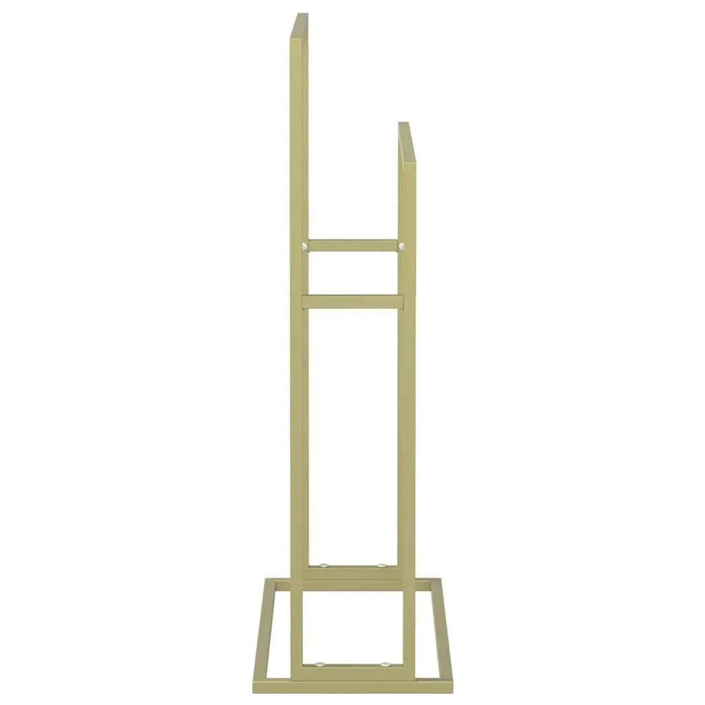 Freestanding Towel Rack Gold 2-Tier Bathroom Storage Organiser 48 x 24 x 78.5 cm