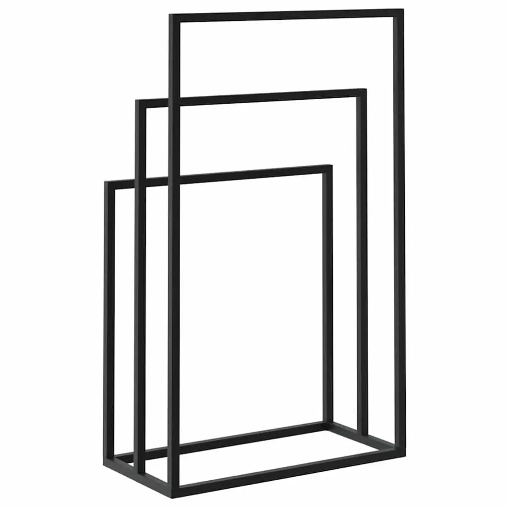 Freestanding Towel Rack 3 Tier Bathroom Storage Holder Black Iron