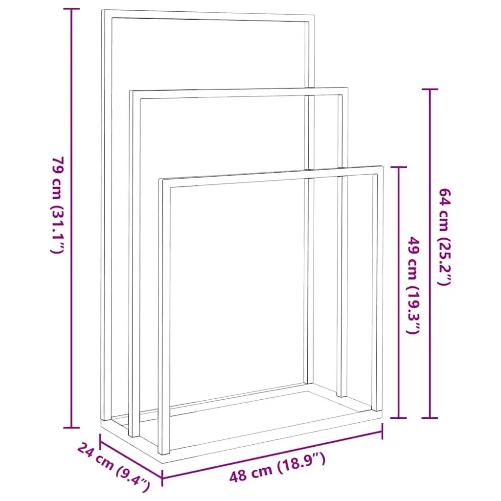 Freestanding Towel Rack 3 Tier Bathroom Storage Holder Black Iron