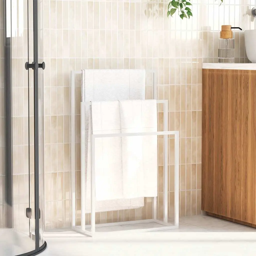 Freestanding Towel Rack 3 Tier Bathroom Storage Holder Organiser White