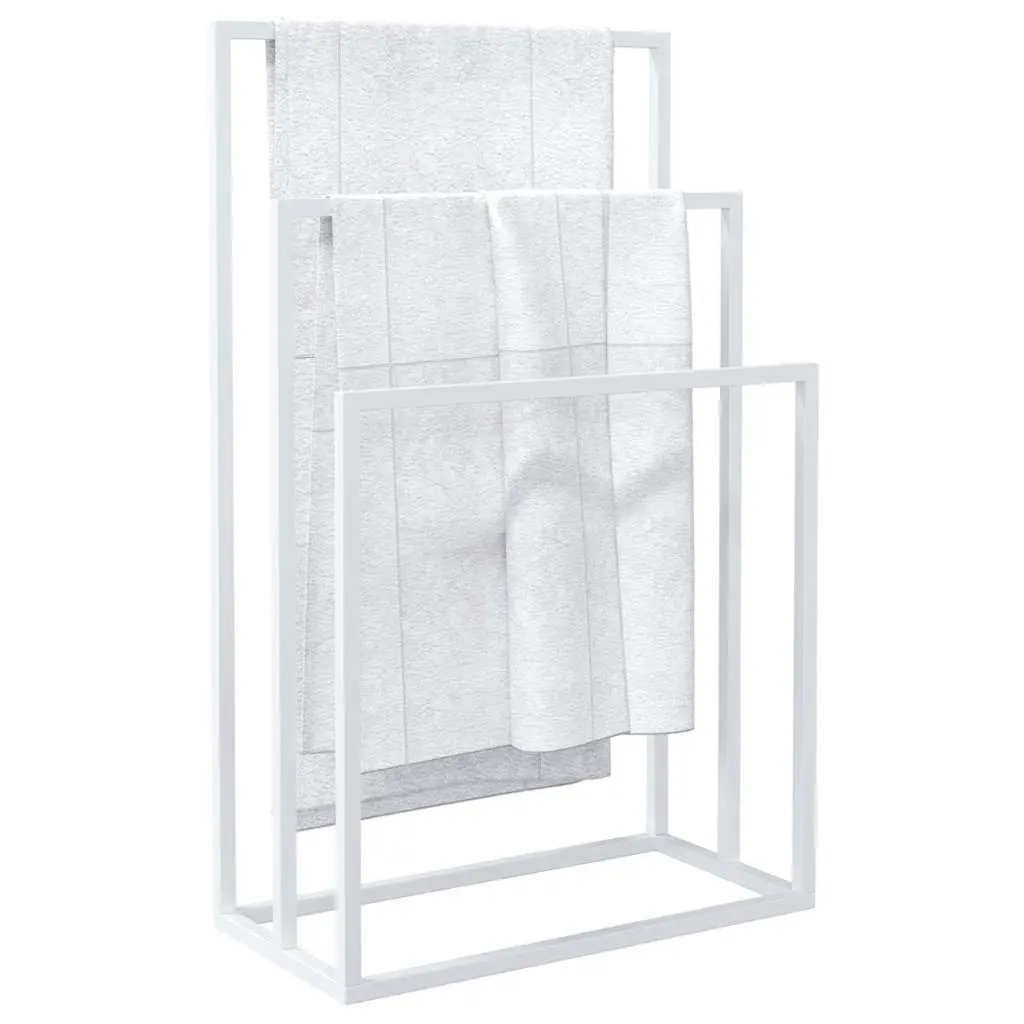 Freestanding Towel Rack 3 Tier Bathroom Storage Holder Organiser White