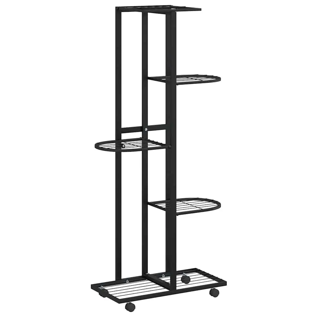 5-Tier Flower Stand Display Rack Iron Plant Rack Corner Shelf Black