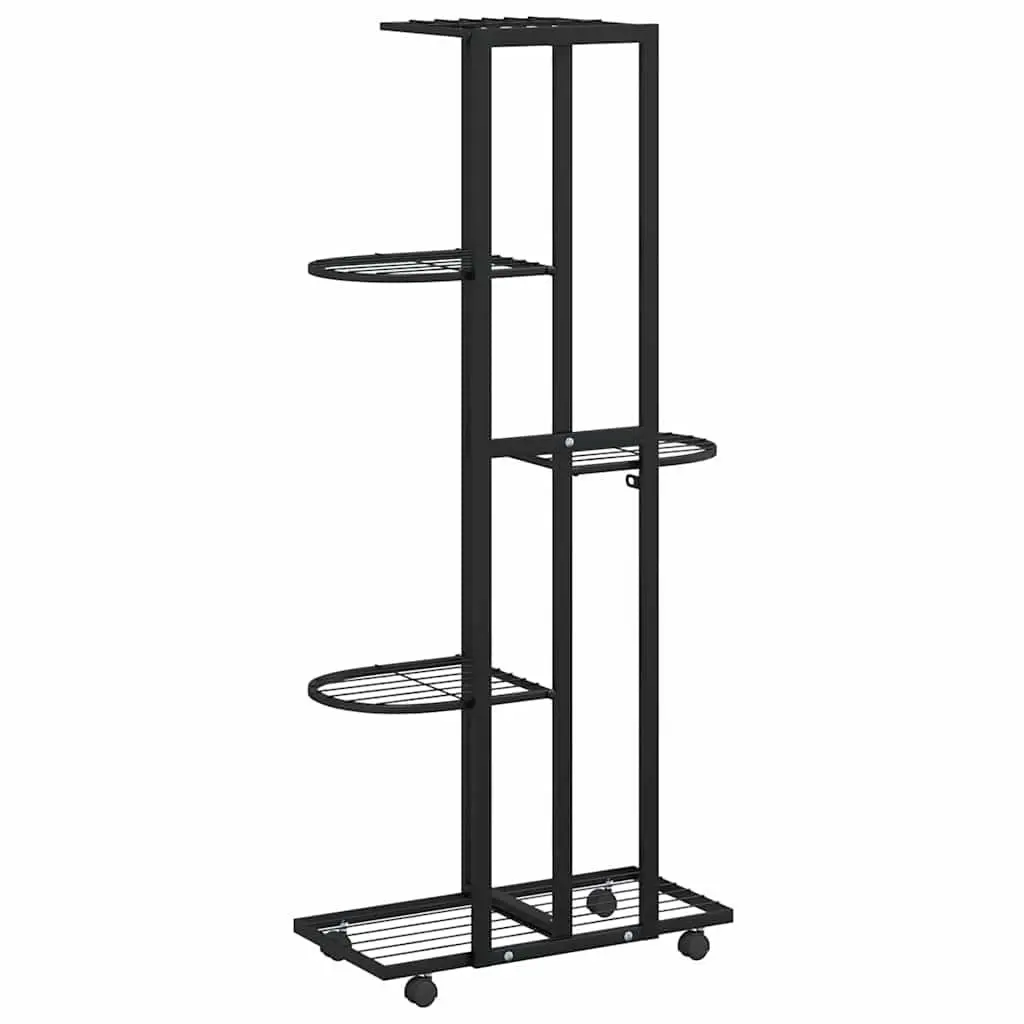 5-Tier Flower Stand Display Rack Iron Plant Rack Corner Shelf Black