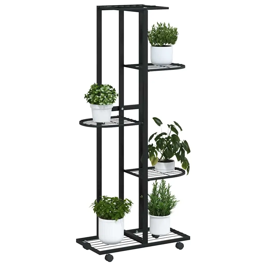 5-Tier Flower Stand Display Rack Iron Plant Rack Corner Shelf Black