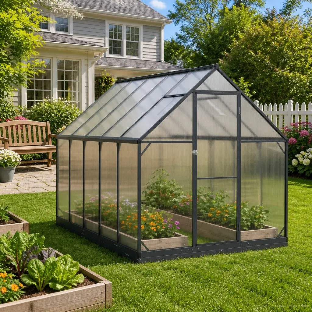 Tunnel Greenhouse for Outdoor Plants Adjustable Height Anthracite