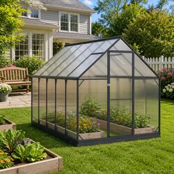 Reliable Anthracite Garden Greenhouse for Year-Round Use