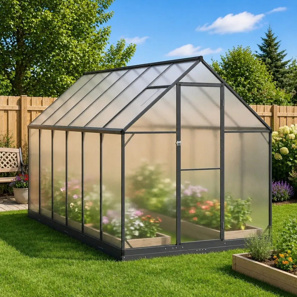 Portable Tunnel Greenhouse Anthracite Adjustable Height for Outdoor Plant Cultivation