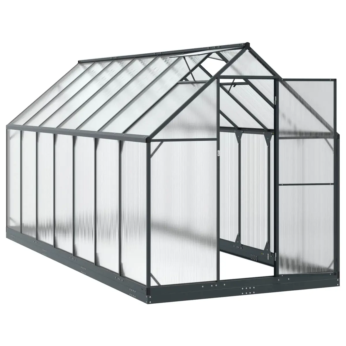 Garden Greenhouse Tunnel Adjustable Height Weather-Resistant Anthracite 183.5 x 423.5 x 207 cm