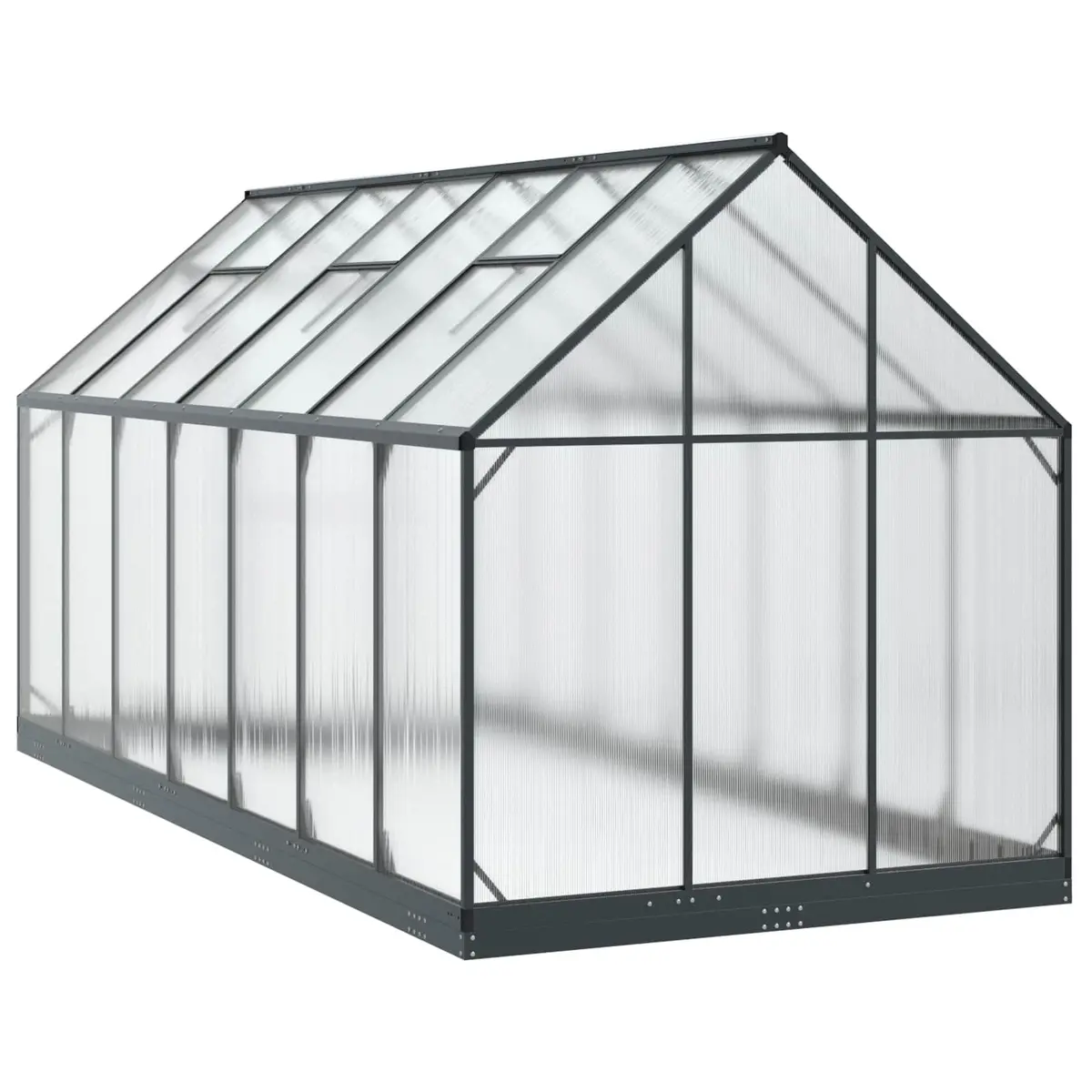 Garden Greenhouse Tunnel Adjustable Height Weather-Resistant Anthracite 183.5 x 423.5 x 207 cm