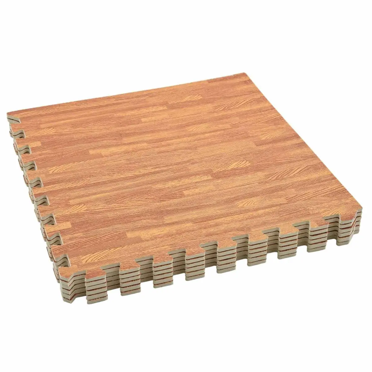 Pool Ground Mat EVA Foam Non-Slip Brown 6 Pieces
