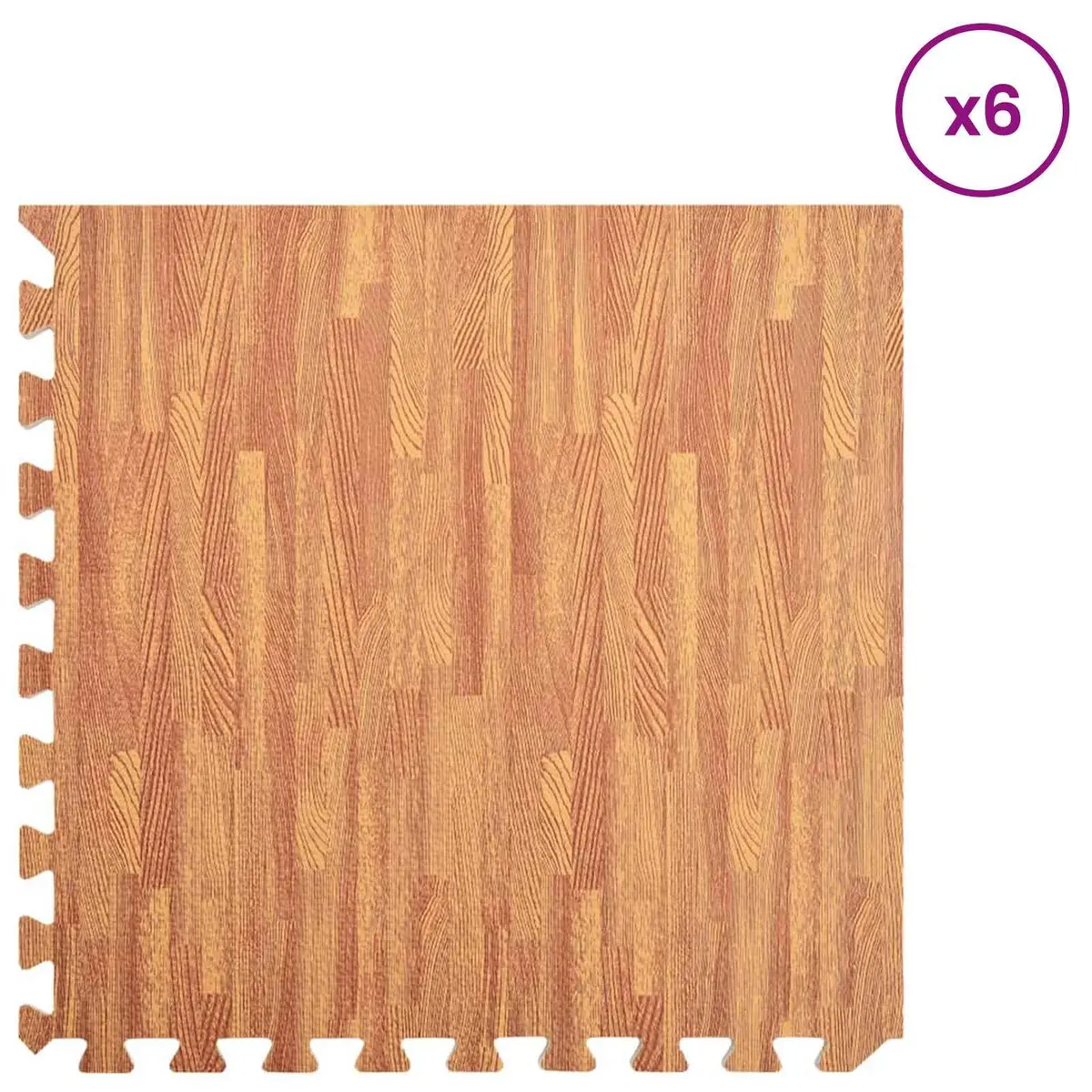 Pool Ground Mat EVA Foam Non-Slip Brown 6 Pieces