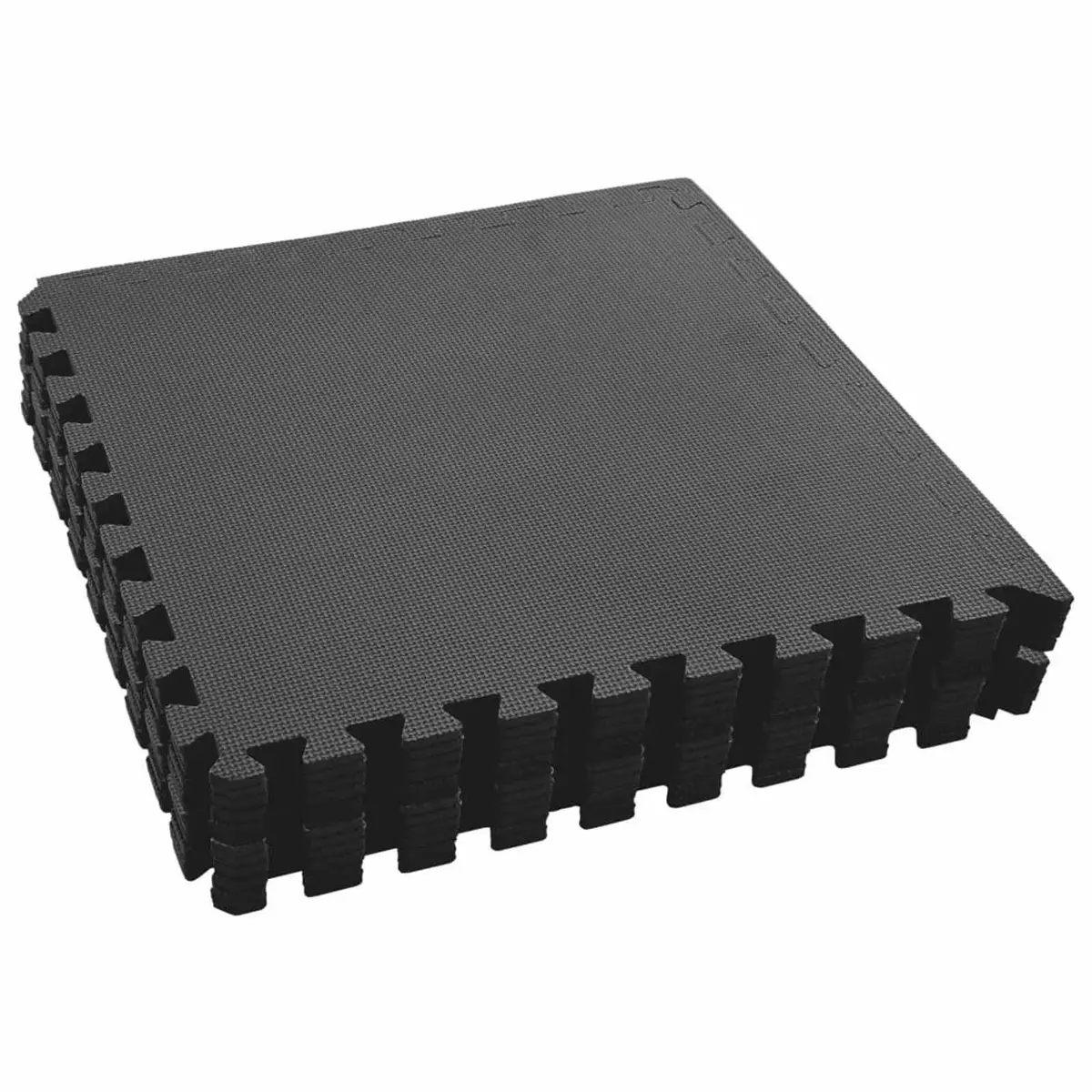 Pool Ground Mat Modular Interlocking Tiles 12 Pieces Black EVA Foam