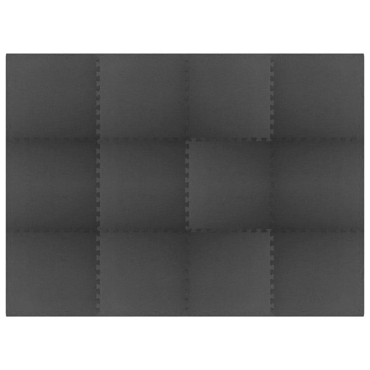 Pool Ground Mat Modular Interlocking Tiles 12 Pieces Black EVA Foam