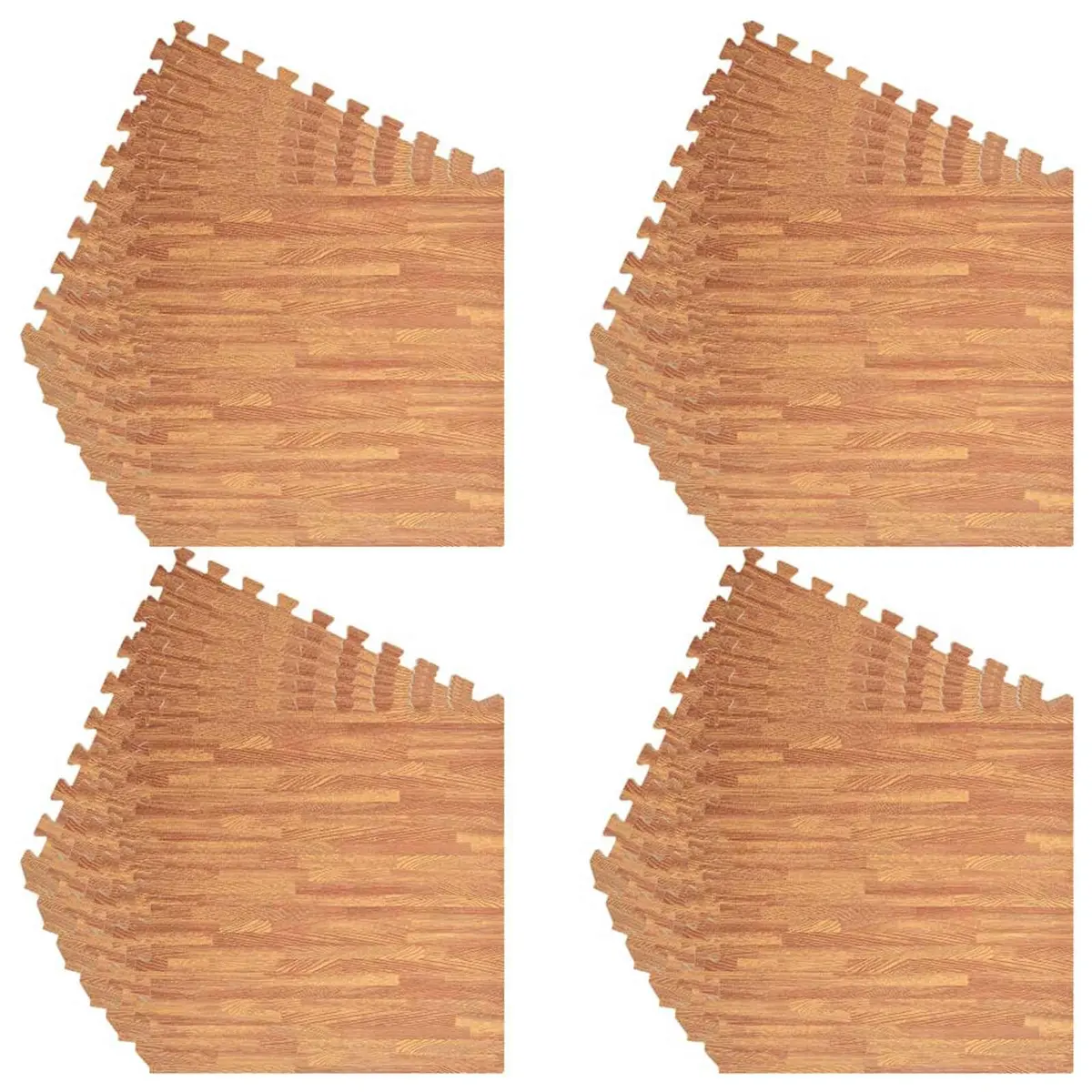 EVA Foam Pool Ground Mat Non-Slip Modular Interlocking Tiles 24 Pieces Brown