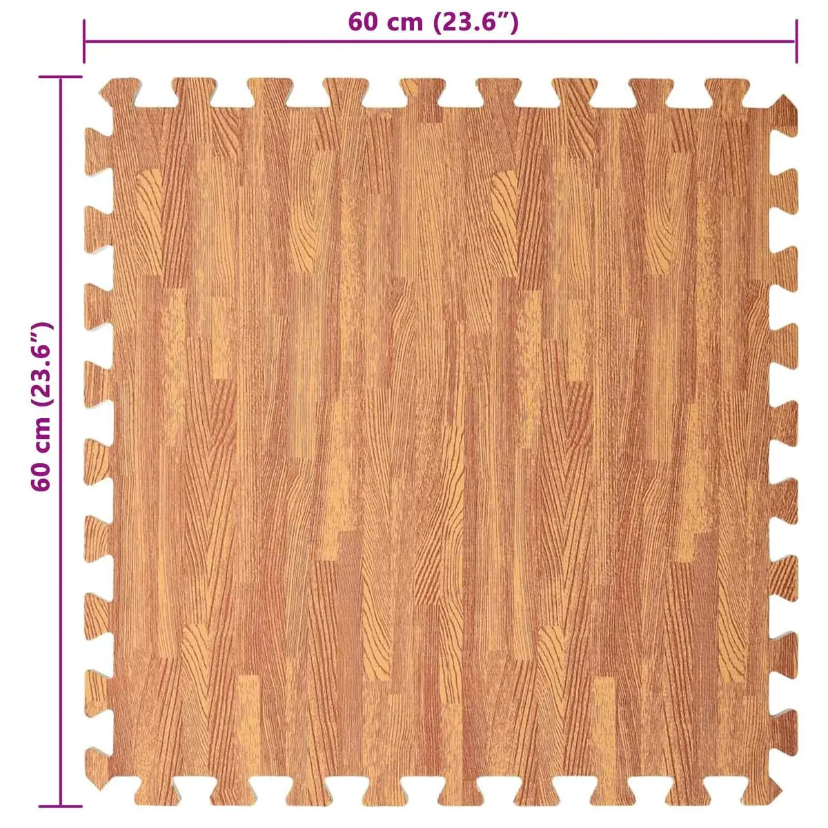 EVA Foam Pool Ground Mat Non-Slip Modular Interlocking Tiles 24 Pieces Brown