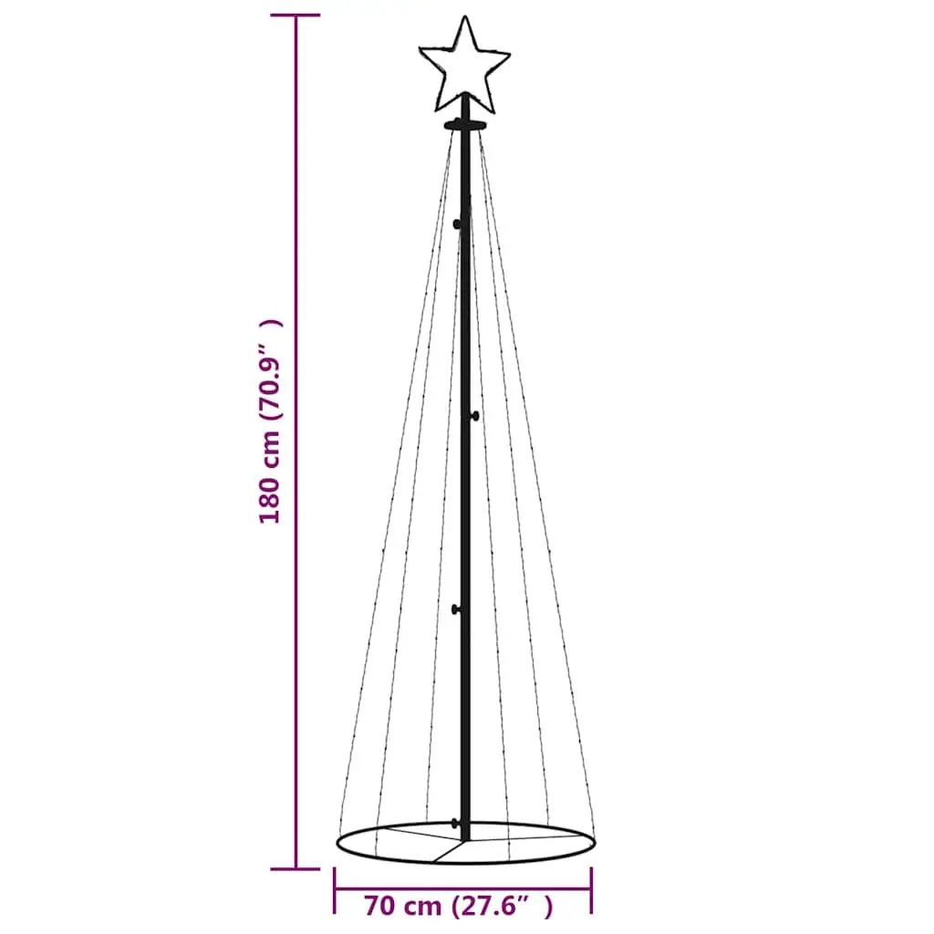Christmas Cone Tree Cold White 180cm 70cm Indoor Outdoor Holiday Decoration