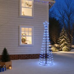 Value-Focused 180cm Blue Illuminated Christmas Cone Tree