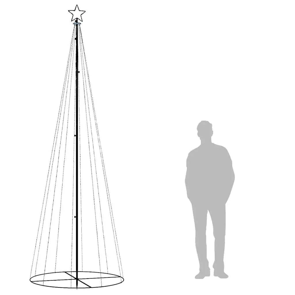 Christmas Cone Tree LED Warm White 300cm 100cm Indoor Outdoor Seasonal Decoration