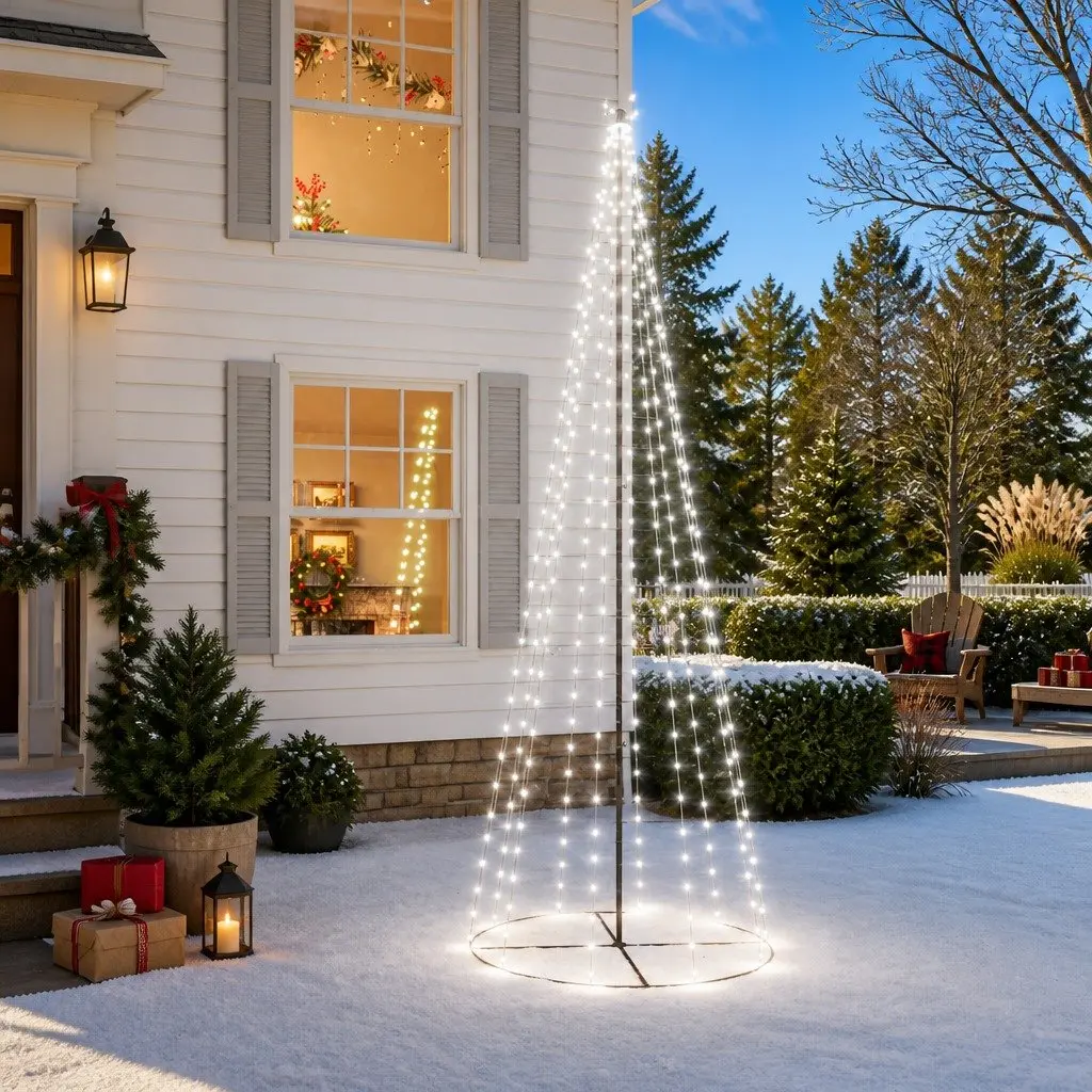 Christmas Cone Tree 300cm 100cm Cold White LED Indoor Outdoor Holiday
