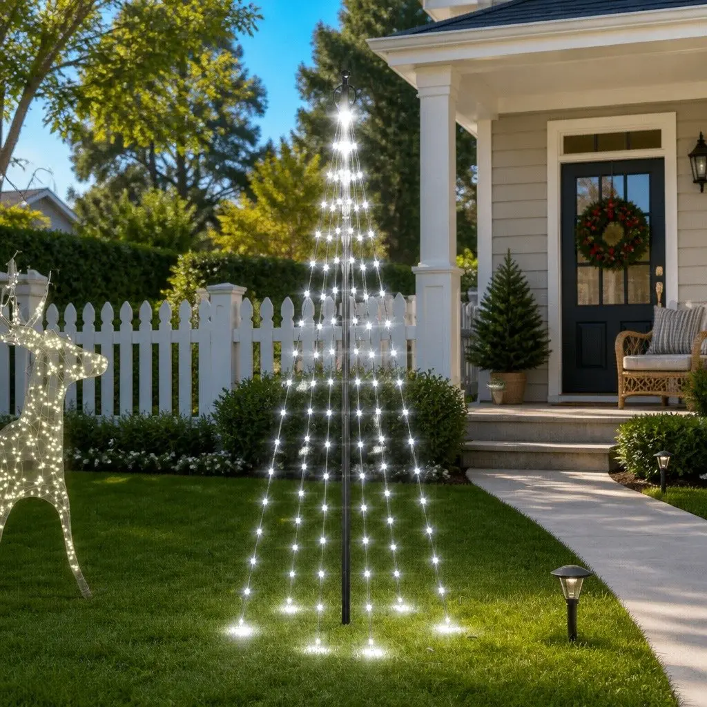 Christmas Tree Light Flagpole Mounted 180cm Cold White 108 LEDs Outdoor