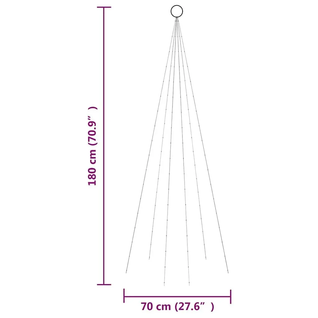 Christmas Tree Light Flagpole Mounted 180cm Cold White 108 LEDs Outdoor