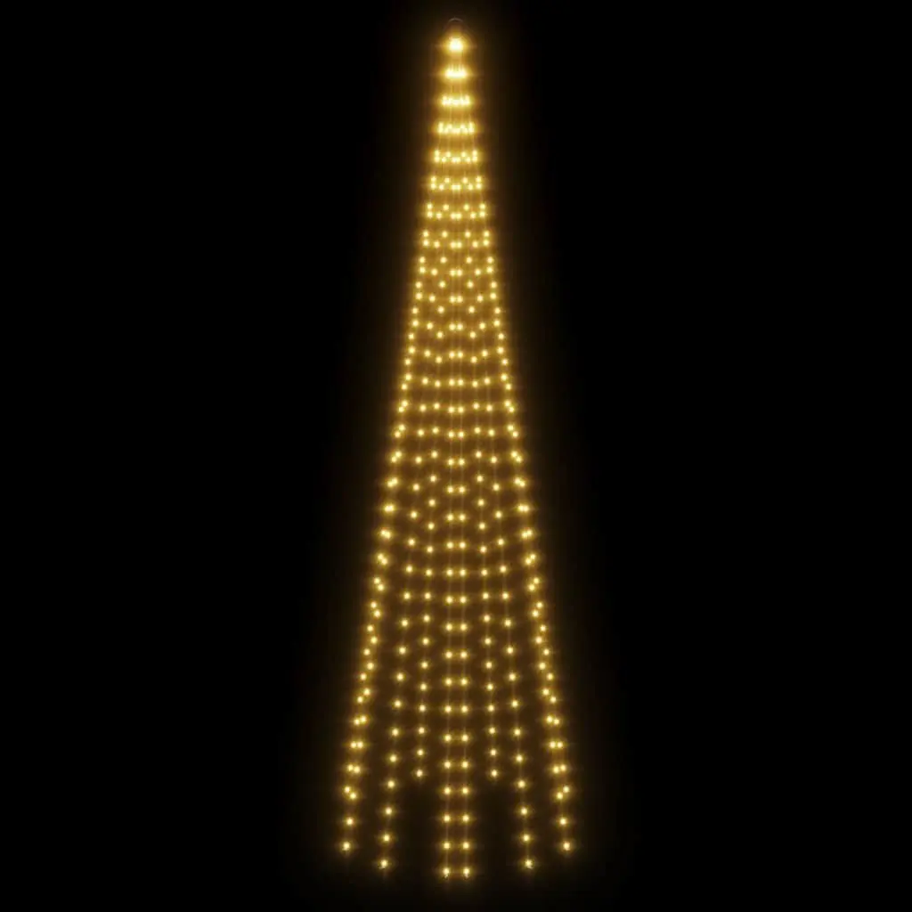 Christmas Tree Flagpole Light 300cm 310 Warm White LEDs Outdoor 8 Effects