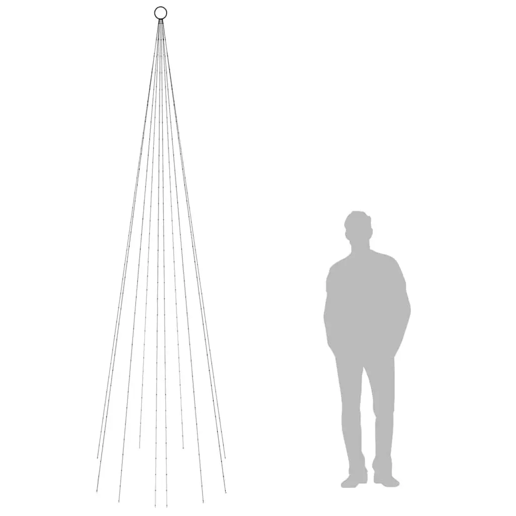 Christmas Tree Flagpole Light 300cm 310 Warm White LEDs Outdoor 8 Effects