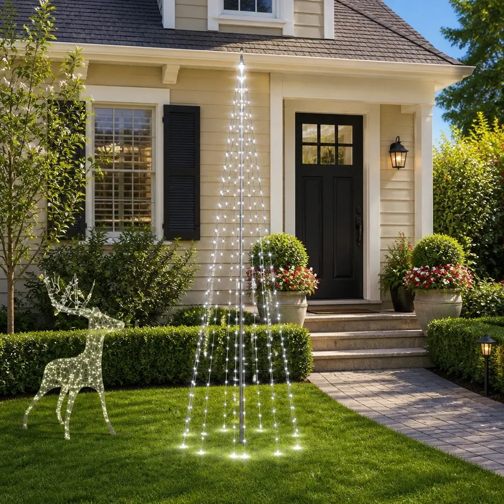 Christmas Tree Light Outdoor 300cm 310 Cold White LEDs 8 Effects