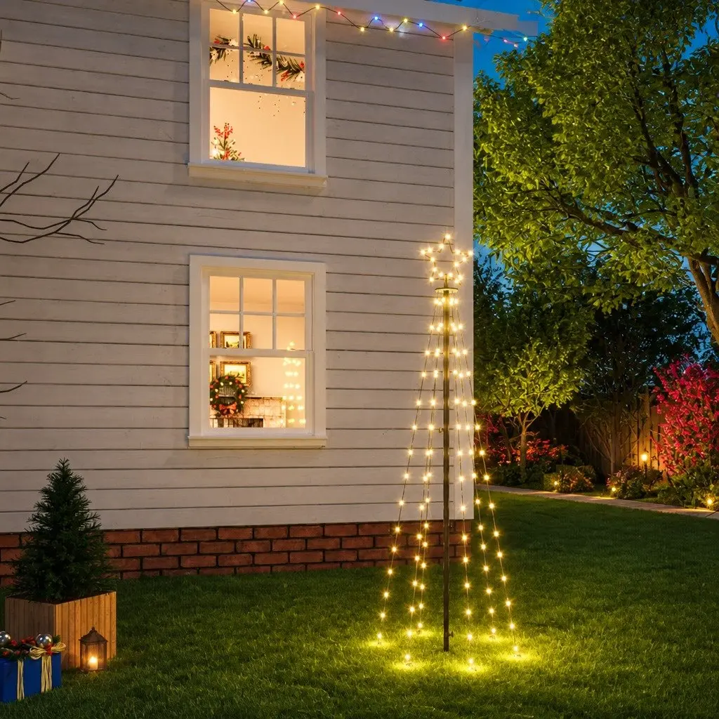Christmas Tree 180cm Warm White Indoor 108 LEDs 8 Lighting Effects