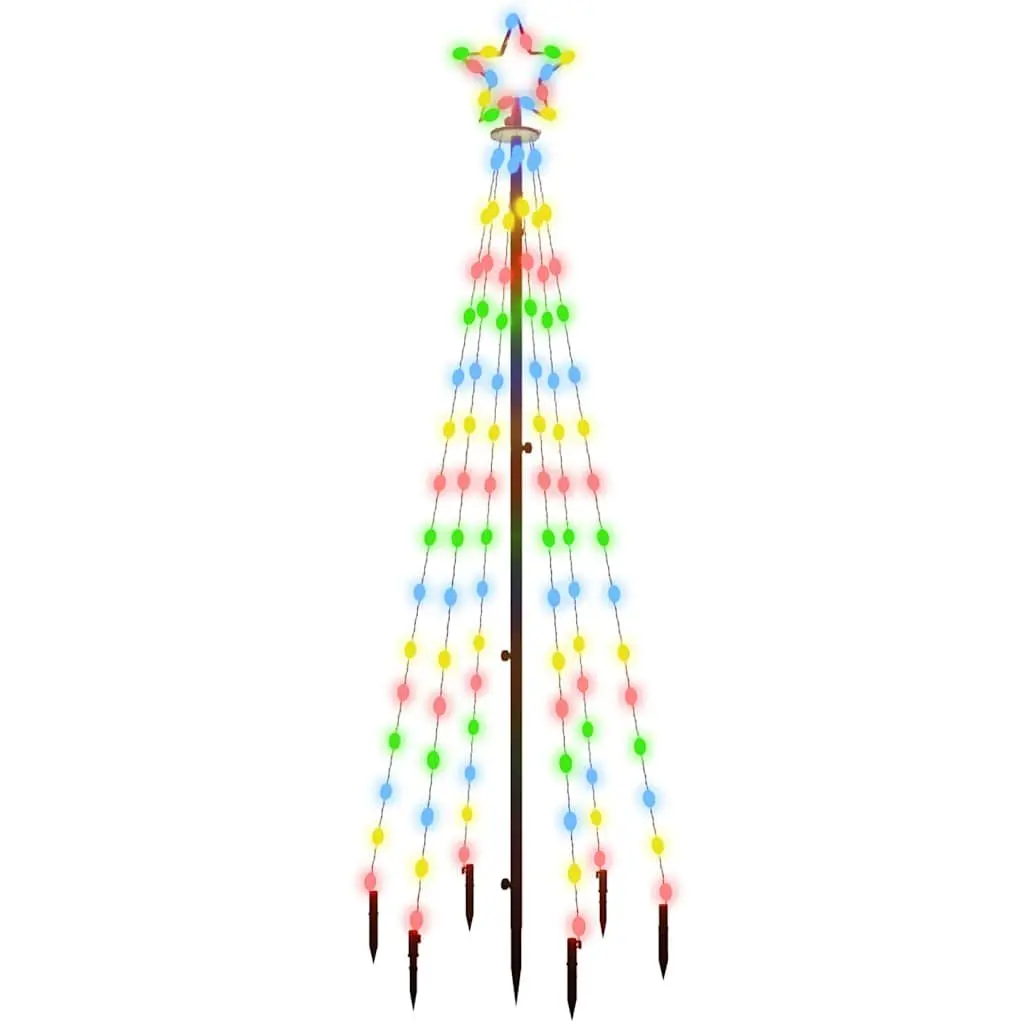 Christmas Tree 180cm Holiday Decoration with 108 Multicolour LEDs and 8 Lighting Effects