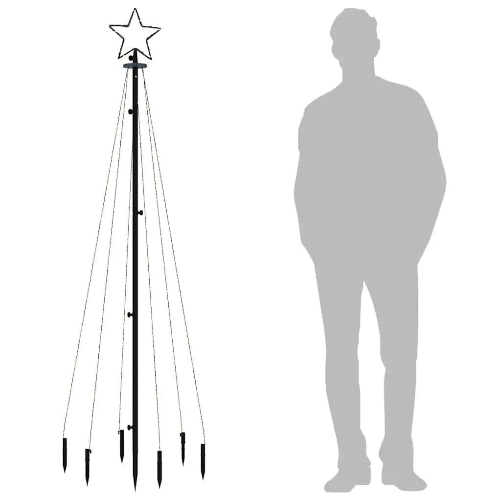 Christmas Tree 180cm Holiday Decoration with 108 Multicolour LEDs and 8 Lighting Effects