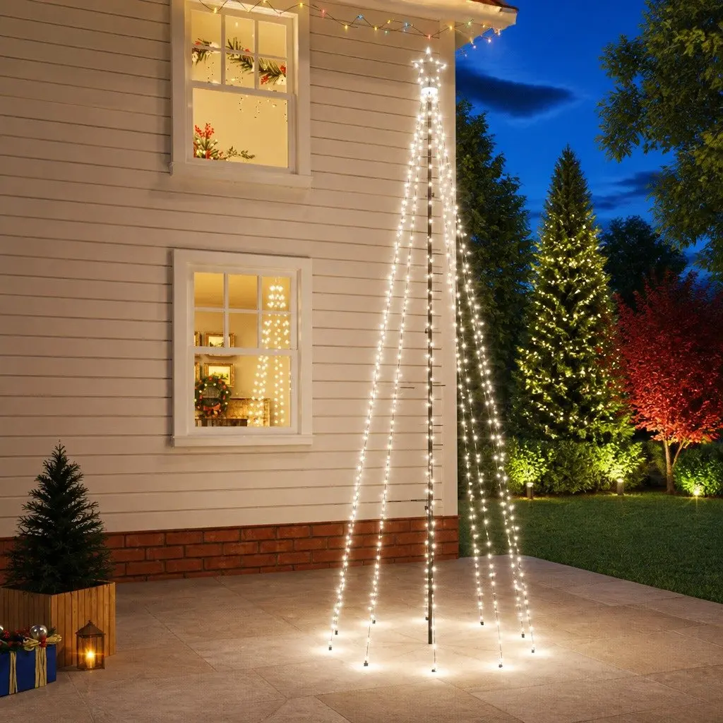 Christmas Tree Cold White LEDs 300cm Tall Holiday Home Decor