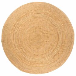 Unique Handwoven Beige Jute Area Rug 180cm Diameter