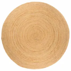 Unique Handwoven Beige Jute Area Rug 180cm Diameter