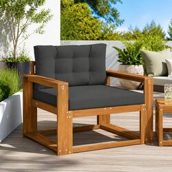 Practical Outdoor Middle Sofa with Solid Wood Build