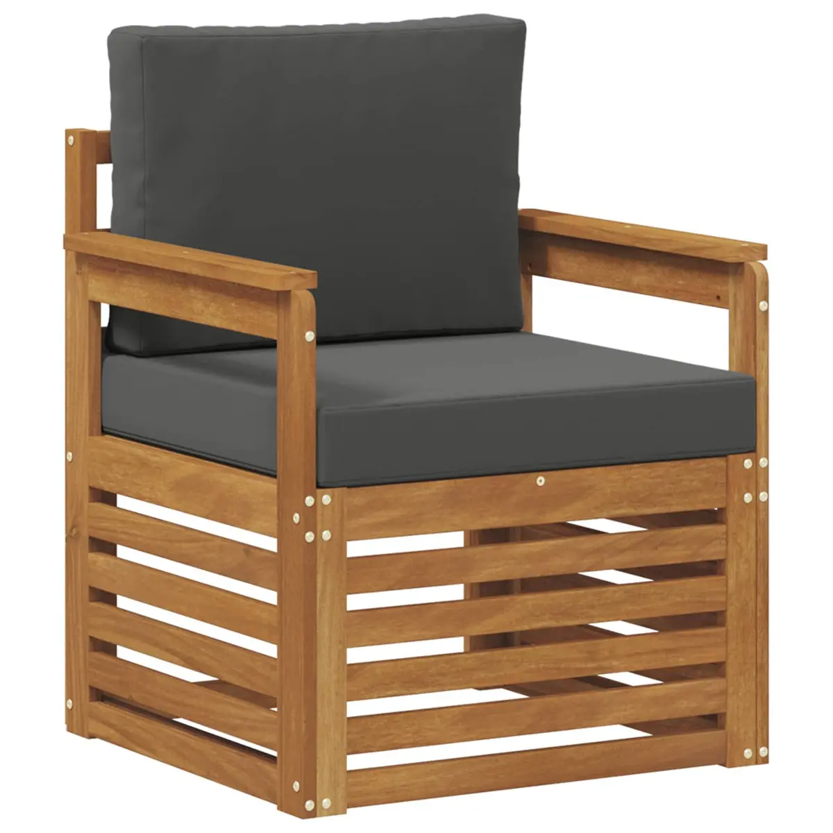 Outdoor Sectional Sofa Set Modular Seating Brown Wood