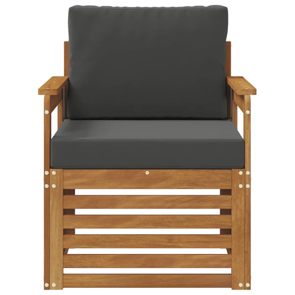 Outdoor Sectional Sofa Set Modular Seating Brown Wood